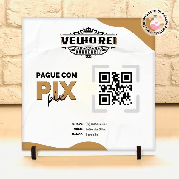 Placa Pix Personalizada - Azulejo PIX -Fofolab 2