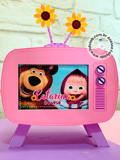 Caixinhas Personalizados Masha e o Urso - Caixa TV - Festa Infantil 2 (1)